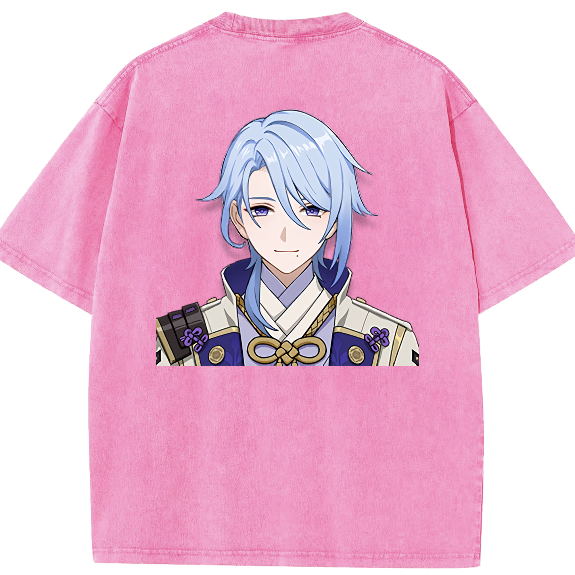 げんし神 神里綾人 かみさとあやと genshin Kamisato Ayato 綿100% ヴィンテージ風 半袖Tシャツ（背面プリント）